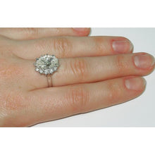 Afbeelding in Gallery-weergave laden, Grote ovale bloem stijl diamanten halo ring 4.75 karaat dames wit goud 14K sieraden - harrychadent.nl