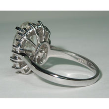Afbeelding in Gallery-weergave laden, Grote ovale bloem stijl diamanten halo ring 4.75 karaat dames wit goud 14K sieraden - harrychadent.nl