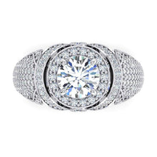 Afbeelding in Gallery-weergave laden, Grote ronde diamanten herenring met accenten 5,50 karaat witgoud 14K - harrychadent.nl