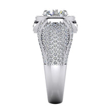 Afbeelding in Gallery-weergave laden, Grote ronde diamanten herenring met accenten 5,50 karaat witgoud 14K - harrychadent.nl