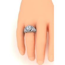 Afbeelding in Gallery-weergave laden, Grote ronde diamanten herenring met accenten 5,50 karaat witgoud 14K - harrychadent.nl