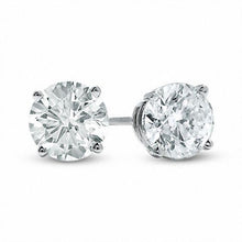 Afbeelding in Gallery-weergave laden, Grote ronde geslepen 4.00 karaat diamanten dame oorknopjes 14K Wg - harrychadent.nl