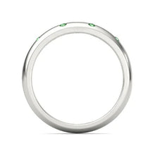 Afbeelding in Gallery-weergave laden, Gypsy diamant groene smaragd band 1,10 karaat witgoud 14K