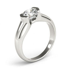 Afbeelding in Gallery-weergave laden, Half bezel 1 karaat diamanten solitaire verlovingsring wit goud 14k - harrychadent.nl