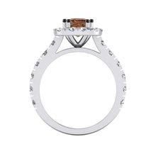 Afbeelding in Gallery-weergave laden, Halo Bruine Diamanten Ring Kussen Geslepen Dames Sieraden