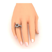 Afbeelding in Gallery-weergave laden, Halo Bruine Diamanten Ring Kussen Geslepen Dames Sieraden