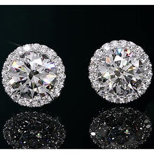 Afbeelding in Gallery-weergave laden, Halo Diamond Studs 2 karaat witgoud - harrychadent.nl