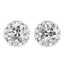 Afbeelding in Gallery-weergave laden, Halo Oude Mijnwerker Diamant Studs 8 karaats pinnen set wit goud 14K - harrychadent.nl