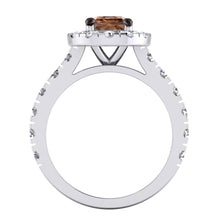 Afbeelding in Gallery-weergave laden, Halo-Stijl Bruine Diamanten Ring Gouden Dames Sieraden