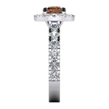 Afbeelding in Gallery-weergave laden, Halo-Stijl Bruine Diamanten Ring Gouden Dames Sieraden