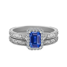 Afbeelding in Gallery-weergave laden, echte round saffier 2.50karaat ring close-up detail