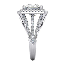 Afbeelding in Gallery-weergave laden, Halo diamanten verlovingsring 6 karaat gespleten schacht wit goud 14K - harrychadent.nl