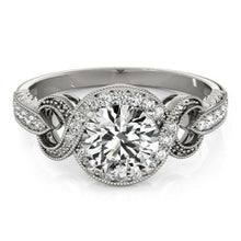 Afbeelding in Gallery-weergave laden, Halo diamanten verlovingsring Twisted Shank 1,35 karaat witgoud 14K - harrychadent.nl