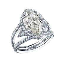 Afbeelding in Gallery-weergave laden, Halo gespleten schacht diamanten ring 4,51 karaat witgoud 14K - harrychadent.nl