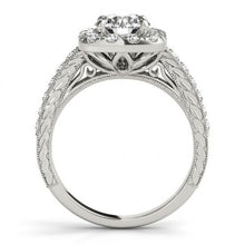 Afbeelding in Gallery-weergave laden, Halo ronde diamanten verlovingsring antieke stijl 1,75 karaat WG 14K - harrychadent.nl