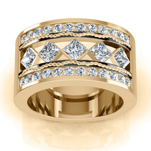 Afbeelding in Gallery-weergave laden, Diamanten ring voor heren met zwarte gouden accenten