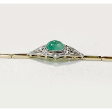 Afbeelding in Gallery-weergave laden, Jade Cobochon armband met diamanten 6,50 Ct tweekleurig goud 14K - harrychadent.nl