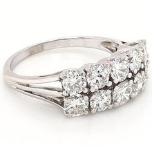 Afbeelding in Gallery-weergave laden, Jubileumband 4 karaats dubbele rij schachtinstelling wit goud 14K - harrychadent.nl