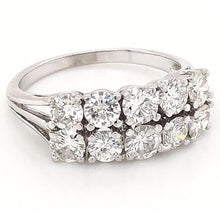 Afbeelding in Gallery-weergave laden, Jubileumband 4 karaats dubbele rij schachtinstelling wit goud 14K - harrychadent.nl