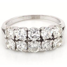 Afbeelding in Gallery-weergave laden, Jubileumband 4 karaats dubbele rij schachtinstelling wit goud 14K - harrychadent.nl