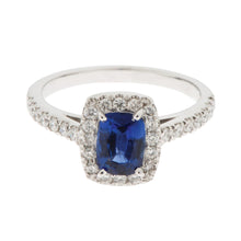 Afbeelding in Gallery-weergave laden, echte round saffier 3.90karaat ring profielweergave