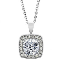 Afbeelding in Gallery-weergave laden, Kussen diamanten hanger ketting zonder ketting 2 karaats 14K witgoud - harrychadent.nl