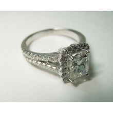 Afbeelding in Gallery-weergave laden, Kussen diamanten koninklijke verloving Halo Ring 2.75 karaat witgoud 14K - harrychadent.nl