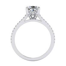 Afbeelding in Gallery-weergave laden, Kussen oud geslepen diamanten verlovingsring 4.50 karaat kathedraal instelling - harrychadent.nl