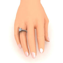 Afbeelding in Gallery-weergave laden, Kussen oud geslepen diamanten verlovingsring 4.50 karaat kathedraal instelling - harrychadent.nl