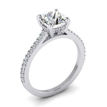 Afbeelding in Gallery-weergave laden, Kussen oud geslepen diamanten verlovingsring 4.50 karaat kathedraal instelling - harrychadent.nl