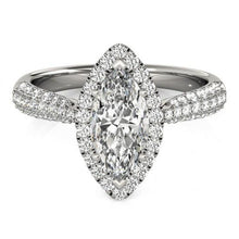 Afbeelding in Gallery-weergave laden, Markiezin diamanten verlovingsring 2,25 Cts. Wit goud 14K - harrychadent.nl