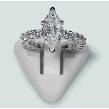 Afbeelding in Gallery-weergave laden, Markiezin en Ronde Diamanten verlovingsring 2,75 karaat witgoud 14K - harrychadent.nl