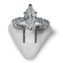 Afbeelding in Gallery-weergave laden, Markiezin en Ronde Diamanten verlovingsring 2,75 karaat witgoud 14K - harrychadent.nl