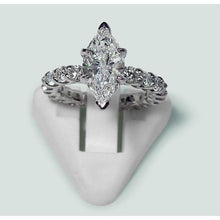 Afbeelding in Gallery-weergave laden, Markiezin en Ronde Diamanten verlovingsring 2,75 karaat witgoud 14K - harrychadent.nl