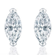 Afbeelding in Gallery-weergave laden, Markiezin geslepen sprankelende 4 karaat diamanten Stud Earring wit goud 14K - harrychadent.nl