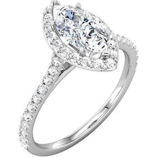 Afbeelding in Gallery-weergave laden, Markiezin & ronde briljante diamanten 2,51 ct. Halo Verlovingsring WG - harrychadent.nl