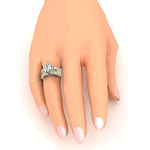 Afbeelding in Gallery-weergave laden, Marquise Diamanten Trouwring Bruidssieraden Geel Goud