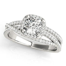 Afbeelding in Gallery-weergave laden, Middenkussen Diamant Halo Verlovingsring 1,74 Ct. Wit goud 14K - harrychadent.nl