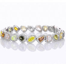 Afbeelding in Gallery-weergave laden, Multi-vormige en gekleurde saffier tennisarmband 28,60 karaat sieraden - harrychadent.nl