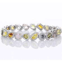 Afbeelding in Gallery-weergave laden, Multi-vormige en gekleurde saffier tennisarmband 28,60 karaat sieraden - harrychadent.nl