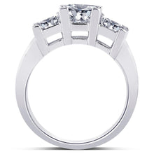 Afbeelding in Gallery-weergave laden, Natuurlijk 2 karaat Diamanten Drie Stenen Trouwdag Ring Princess Cut