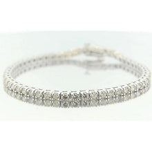 Afbeelding in Gallery-weergave laden, Natuurlijk Ronde Diamanten Armband Met Tandenset 5,40 karaat Witgoud - harrychadent.nl
