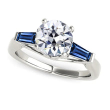 Afbeelding in Gallery-weergave laden, Natuurlijke Blauwe Saffier Diamanten Ring 3,20 ct. 3 Steen