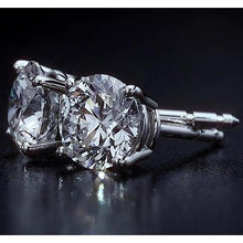 Afbeelding in Gallery-weergave laden, Oorknopjes 4 karaat ronde geslepen diamanten sieraden wit goud 14K - harrychadent.nl
