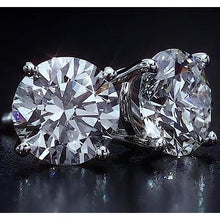 Afbeelding in Gallery-weergave laden, Oorknopjes 4 karaat ronde geslepen diamanten sieraden wit goud 14K - harrychadent.nl