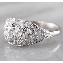 Afbeelding in Gallery-weergave laden, Oude mijnwerker diamanten ring 2 karaat witgoud 14K - harrychadent.nl
