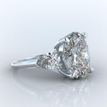 Afbeelding in Gallery-weergave laden, Ovaal & Peer Diamant 8 Karaat 3 Stenen Verlovingsring Wit Goud 14K - harrychadent.nl