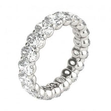 Afbeelding in Gallery-weergave laden, Ovaal geslepen 6 karaat diamanten eeuwigheid trouwring massief wit goud - harrychadent.nl