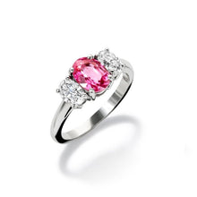 Afbeelding in Gallery-weergave laden, echte oval saffier 2.50karaat ring vooraanzicht