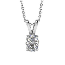 Afbeelding in Gallery-weergave laden, Ovaal geslepen solitaire diamanten hanger gouden sieraden vier griffende instelling - harrychadent.nl